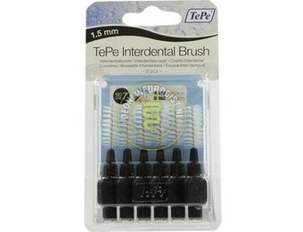 6x TePe Ragers 1,5 mm Zwart blister à 6 stuks