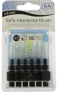 6x TePe Ragers 1,5 mm Zwart blister à 6 stuks