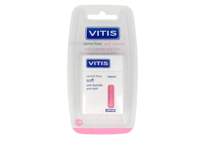 4x Vitis Soft Waxed Dental Floss Roze 50 mtr.