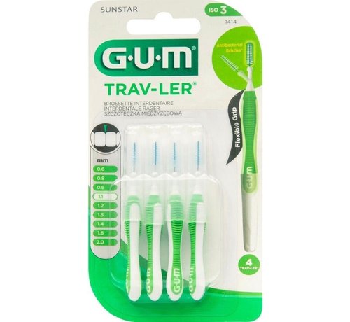 GUM GUM Trav-ler Ragers 1.1 mm Groen - 4 stuks