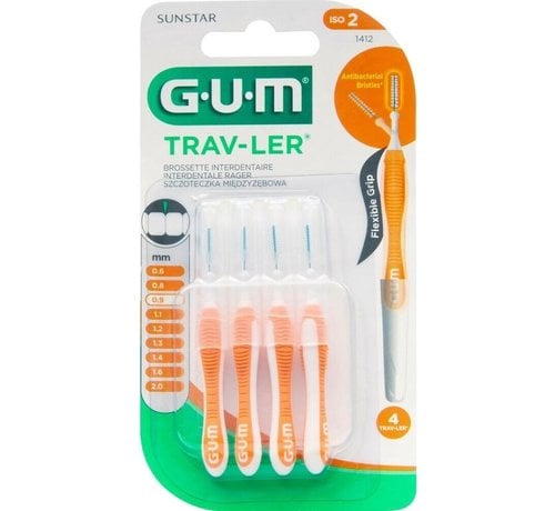GUM Gum Travler Ragers 0.9mm Oranje - 4 stuks
