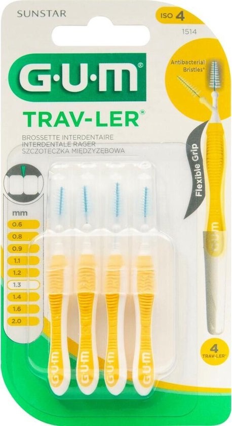 GUM Trav-ler Ragers 1.3 mm Geel - 4 stuks