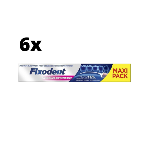 6x Fixodent Microseal Kleefpasta voor Gedeeltelijke Gebitsprotheses - 57 gram - Voordeelverpakking