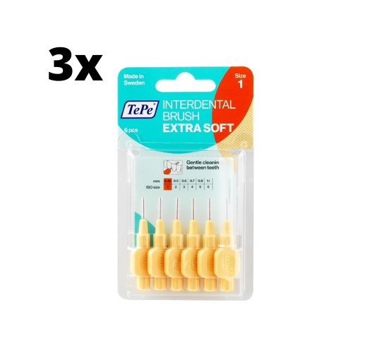 TePe Extra Soft Oranje 0, 45mm 3 x 6 stuks - Voordeelverpakking