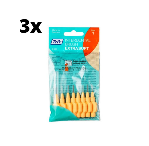 TePe Extra Soft Oranje 0,45mm 3 x 8 stuks - Voordeelverpakking
