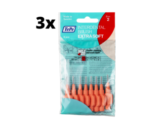 TePe Extra Soft Rood 0,50mm 3 x 8 stuks - Voordeelverpakking