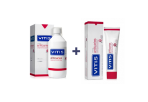 1x Vitis Anticaries Mondwater + 1x Anticaries Tandpasta