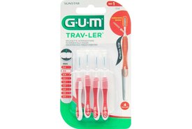 GUM Trav-ler Ragers 0.8 mm Rood - 4 stuks