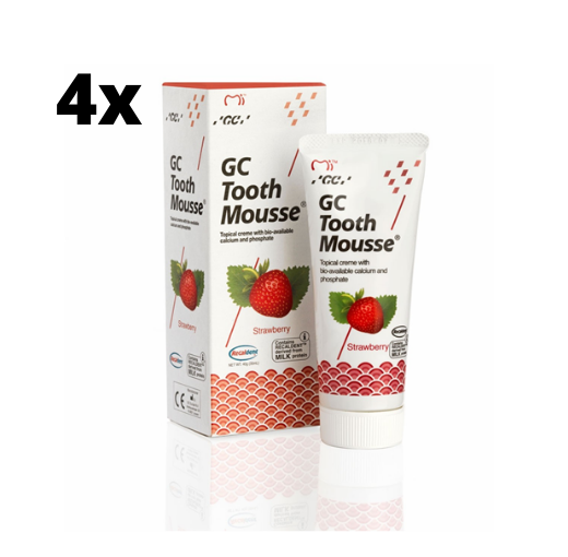 GC Tooth Mousse Strawberry - 4 stuks - Voordeelverpakking