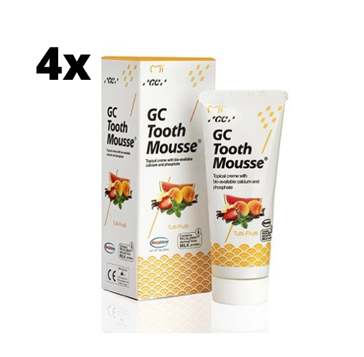 GC Tooth Mousse Tutti Frutti - 4 stuks - Voordeelverpakking