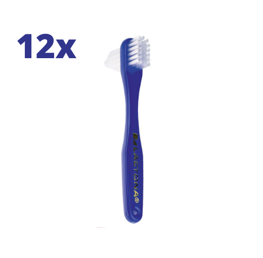 Lactona Protheseborstel - 12 Stuks - Tandenborstel - Voordeelverpakking