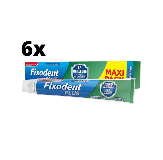 6x Fixodent Plus Duo Bescherming Kleefpasta 57 gram - Antibacterieel - Voordeelverpakking - Copy