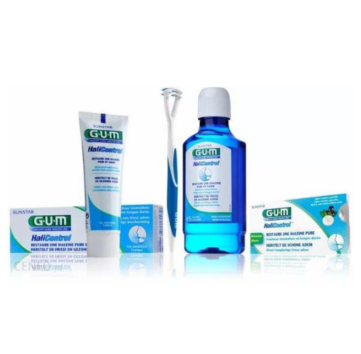 GUM HaliControl Voordeelpakket - Tandpasta + Mondspoelmiddel + Tabletten + Tongreiniger
