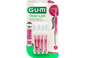 3x GUM Trav-Ler Ragers Aubergine 1.4mm blister à 4 stuks