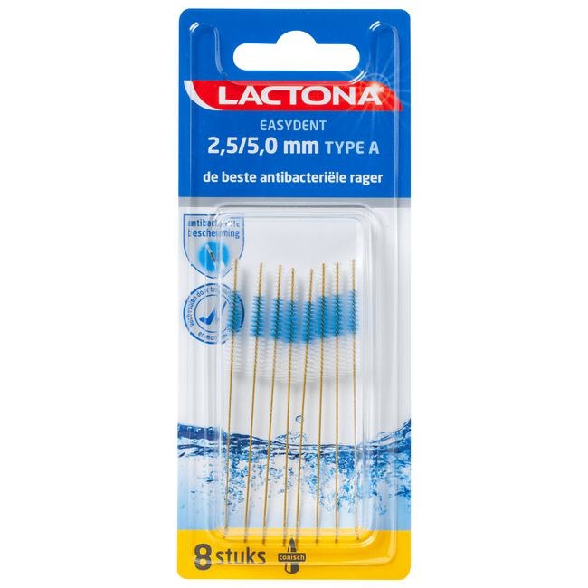 Lactona Easydent Tandenragers - Type A - 2,5mm - 5,0mm - Geel - 8 stuks
