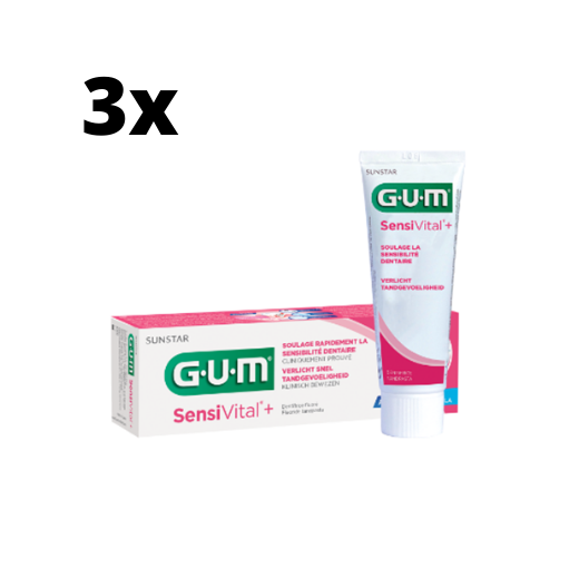 GUM SensiVital+ Tandpasta - 3 x 75 ml - Voordeelverpakking