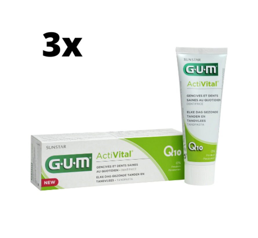 GUM Activital Tandpasta - 3 x 75 ml - Voordeelverpakking