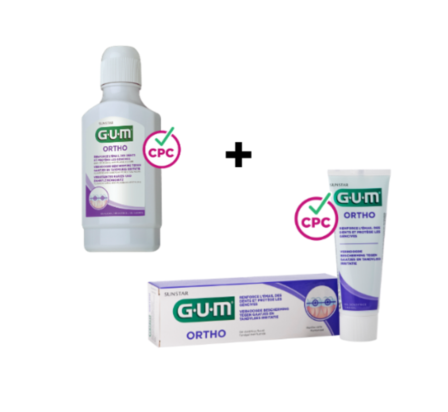 GUM Ortho Voordeelpakket - Tandpasta + Mondspoelmiddel
