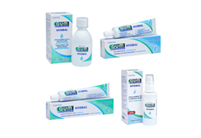 GUM Hydral Voordeelpakket - Tandpasta + Mondspoelmiddel + Droge Mondspray + Bevochtigingsgel