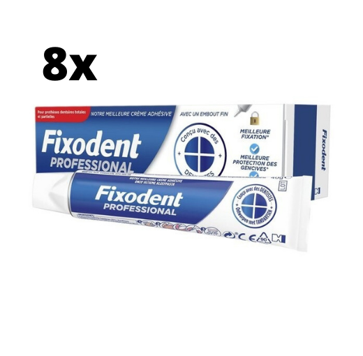 Fixodent Professional Kleefpasta - 8 x 40 gram - Voordeelpakket