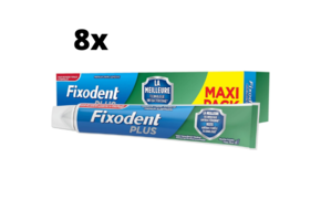 Fixodent Plus Duo Bescherming Antibacterieel Kleefpasta - 8 x 57 gram - Voordeelpakket