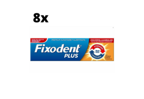 Fixodent Plus Dual Power Premium Kleefpasta - 8 x 40 gram - Voordeelpakket