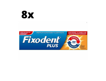 Fixodent Plus Dual Power Premium Kleefpasta - 8 x 40 gram - Voordeelpakket