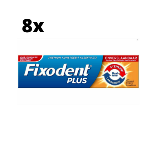 Fixodent Fixodent Plus Dual Power Premium Kleefpasta - 8 x 40 gram - Voordeelpakket