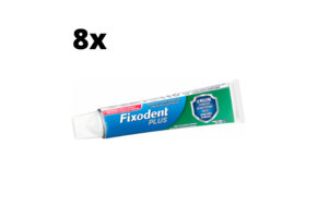 Fixodent Plus Duo Bescherming Antibacterieel Kleefpasta - 8 x 40 gram - Voordeelpakket