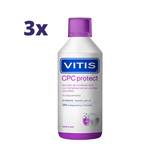 Vitis CPC Protect Mondwater - 3 x 500 ml - Voordeelpakket