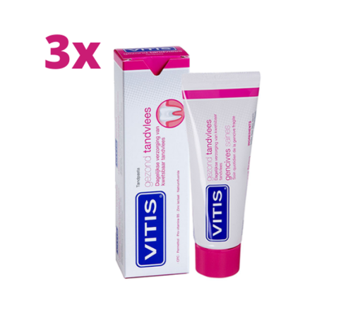 Vitis Vitis Gezond Tandvlees Tandpasta - 3 x 75 ml - Voordeelverpakking