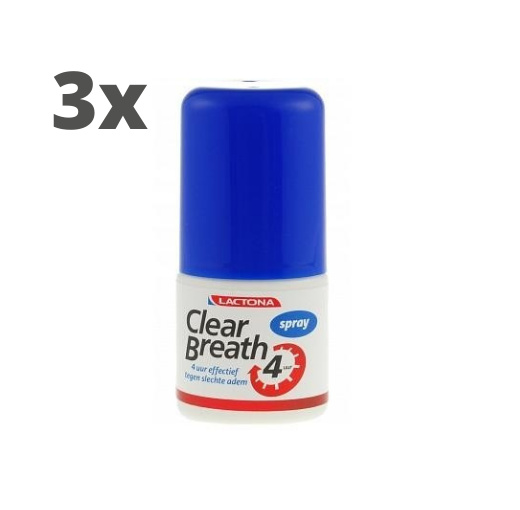 Lactona Clear Breath Mondspray - 3 x 25 ml - Voordeelverpakking