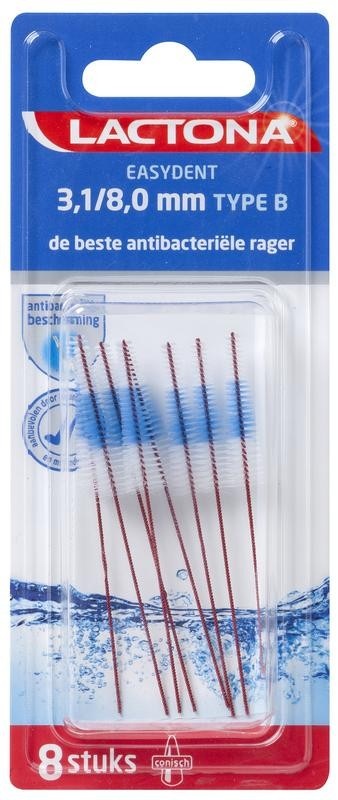 Lactona Ragers EasyDent Type B 3,1-8,0mm rood - 8 stuks