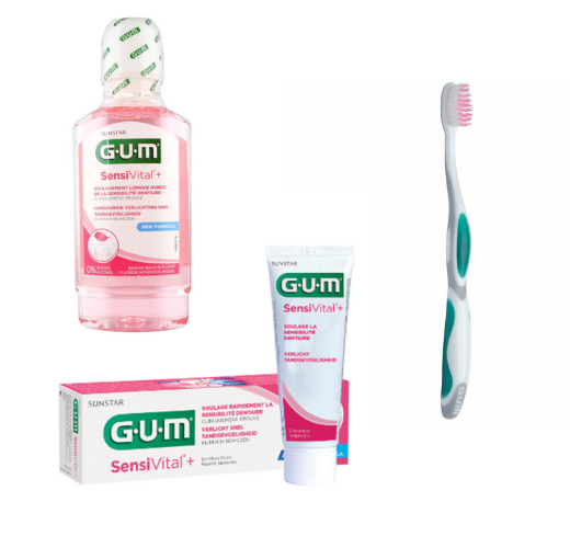 GUM SensiVital+ Voordeelpakket - Mondwater + Tandpasta + Tandenborstel