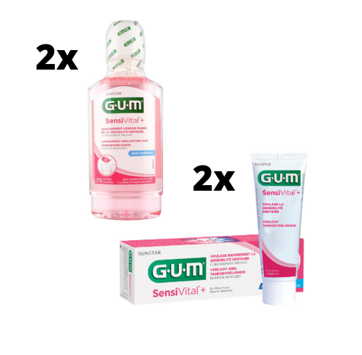 GUM SensiVital+ Voordeelverpakking - 2x Mondwater + 2x Tandpasta