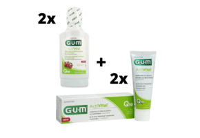 GUM Activital Voordeelverpakking - 2x Mondwater + 2x Tandpasta