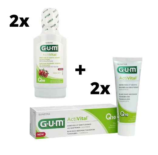 GUM Activital Voordeelverpakking - 2x Mondwater + 2x Tandpasta