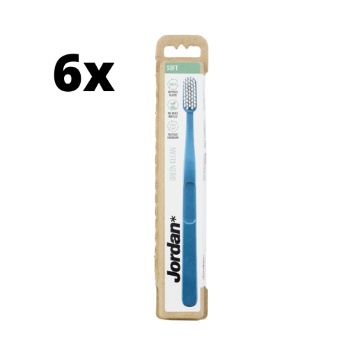 6x Jordan Tandenborstel Green Clean Soft - Voordeelverpakking