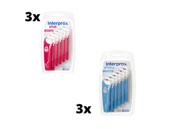 Interprox Plus Mini Conical - 2-4mm - 3 x 6 stuks + Interprox Plus Conical - 3-5mm - 3 x 6 stuks