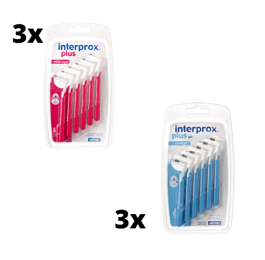 Interprox Plus Mini Conical - 2-4mm - 3 x 6 stuks + Interprox Plus Conical - 3-5mm - 3 x 6 stuks