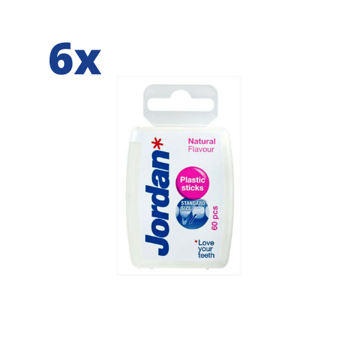 Jordan Tandenstokers Plastic - 6 x 60 stuks - Voordeelverpakking