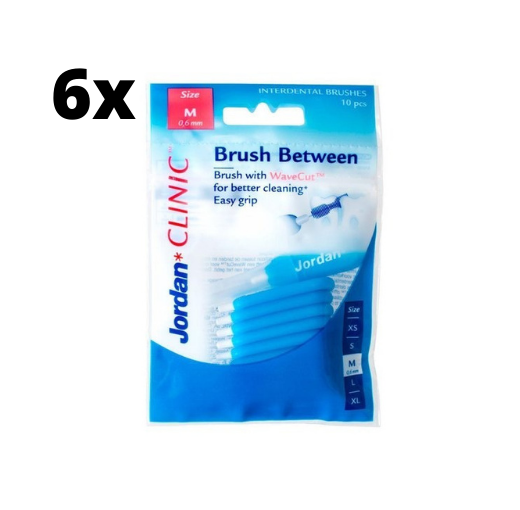 6x Jordan Clinic Brush Between - maat M (0,6 mm) - Voordeelverpakking