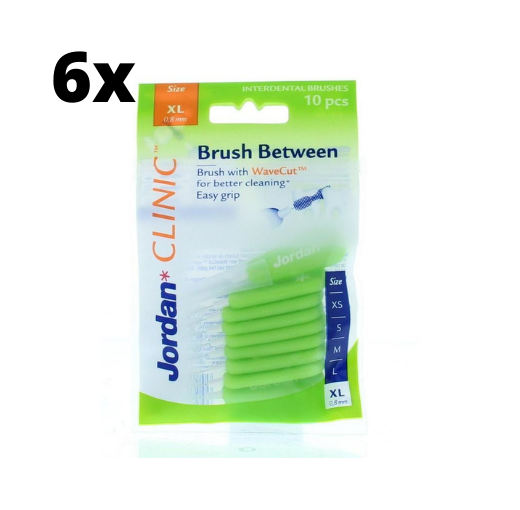 6x Jordan Clinic Brush Between - maat XL (0,8 mm) - Voordeelverpakking