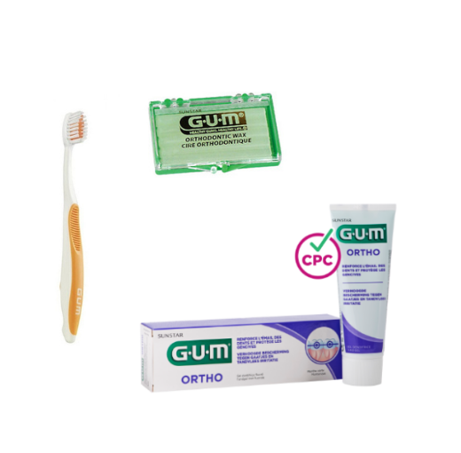 GUM Ortho Voordeelpakket - Tandpasta + Tandenborstel + Wax