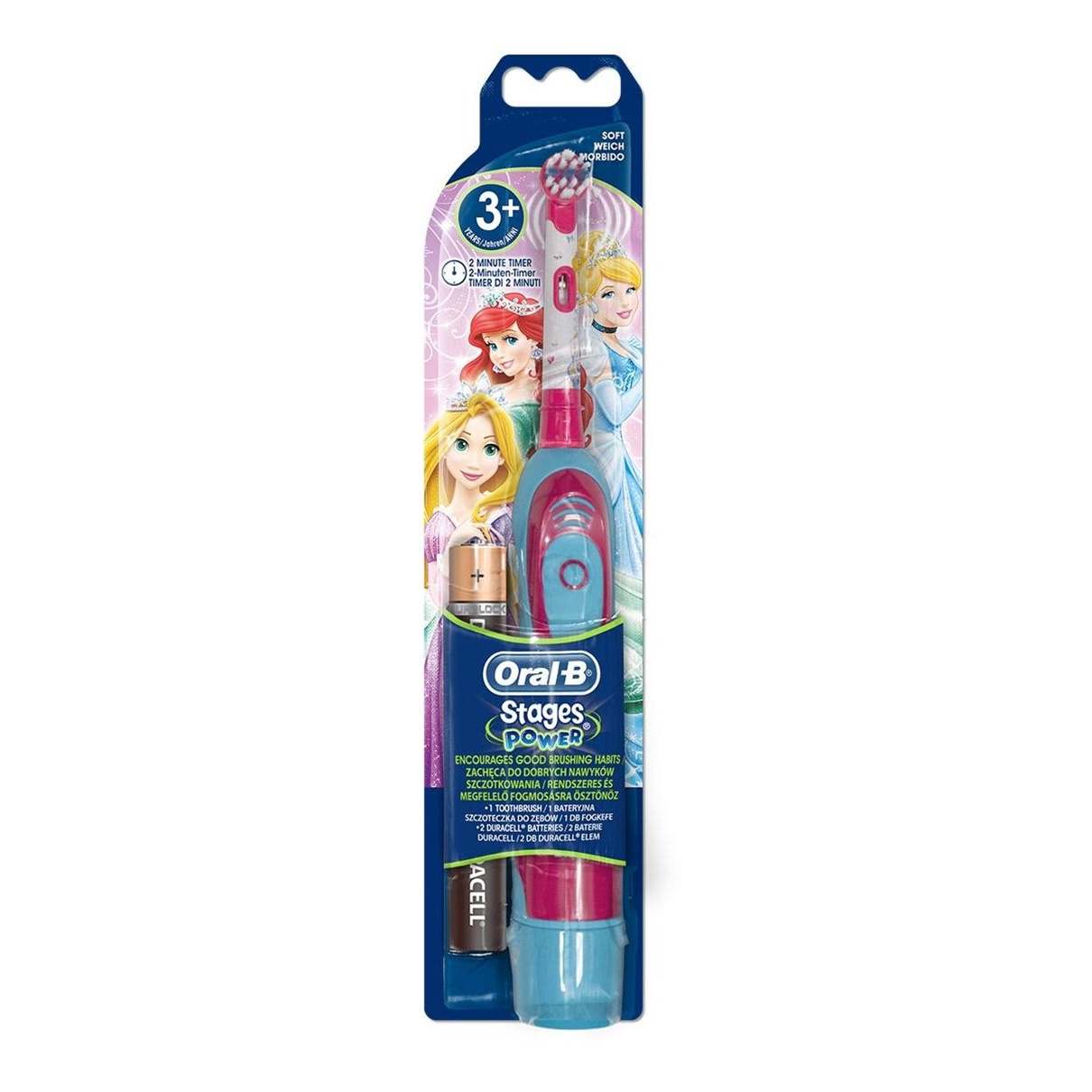 2 stuks Oral-B Stages Power Kids elektrische tandenborstel op batterijen met Disney Princess - DUO pack
