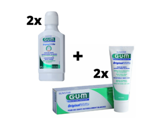 GUM Original White Voordeelpakket - 2x Mondwater + 2x Tandpasta