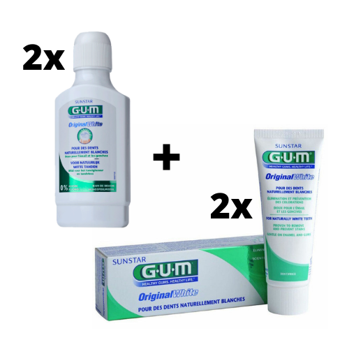 GUM Original White Voordeelpakket - 2x Mondwater + 2x Tandpasta