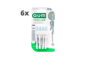 GUM Travler ragers Grijs 2.0mm - 6 x 4 stuks - Voordeelverpakking