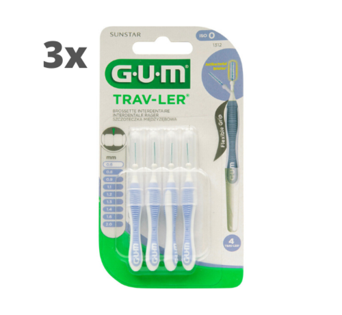 GUM GUM Travler ragers Lila 0.6mm - 3 x 4 stuks - Voordeelverpakking