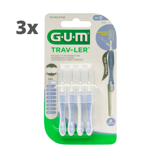 GUM Travler ragers Lila 0.6mm - 3 x 4 stuks - Voordeelverpakking